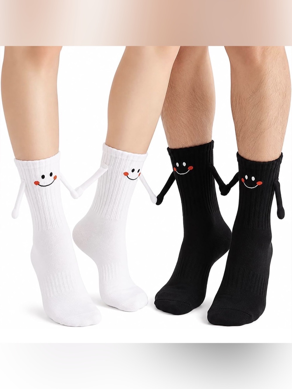 NWT Magnetic Holding Hands Socks in White & Black